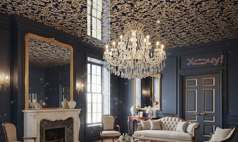 Превратить потолок в произведение искусства обоями на потолке