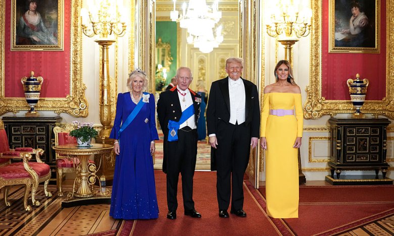 Королева Камилла, король Чарльз III, Дональд и Мелания Трамп.