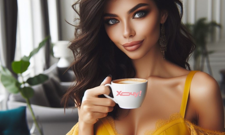 женщина с кофе