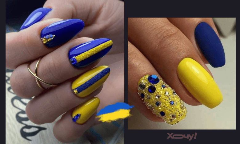 Патриотический маникюр на август