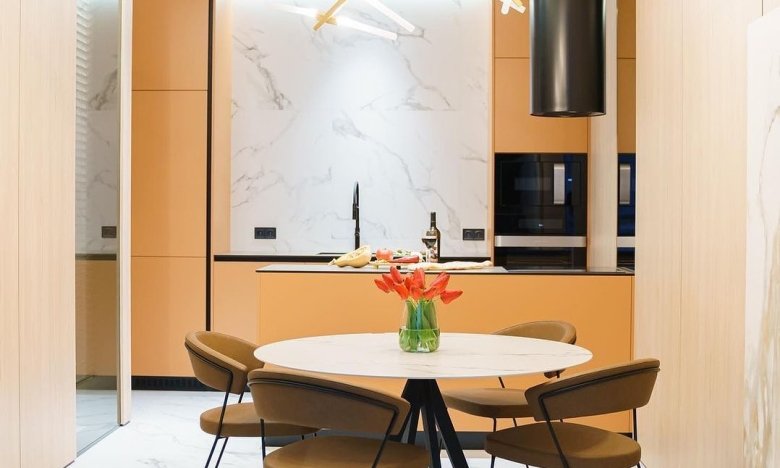 Дизайн кухни без верхних шкафов