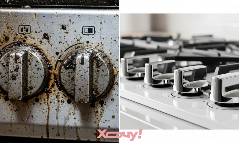 Способ для мытья ручек плиты от жира за 2 минуты