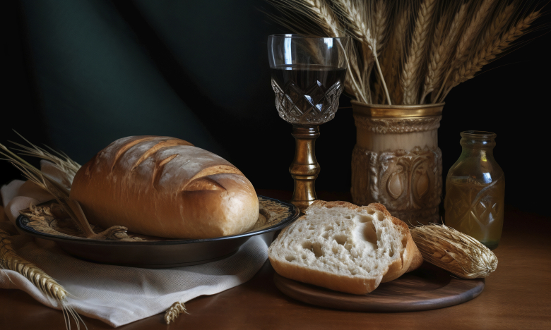 На фото хліб і свічка