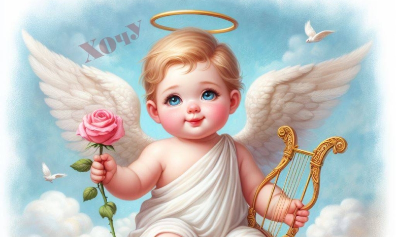 На фото ребенок ангел