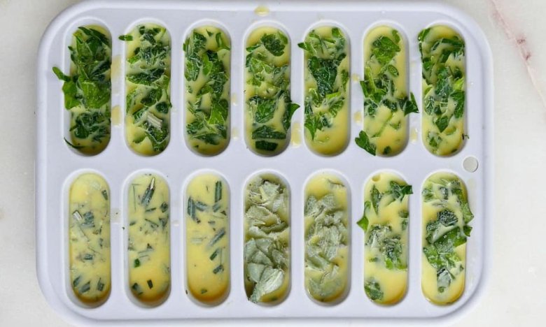 як заморозити зелень в олії