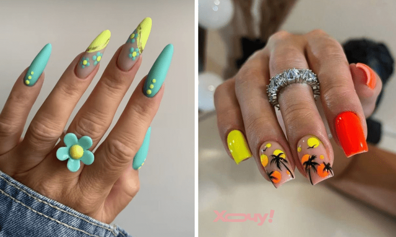 Модные ногти на июль