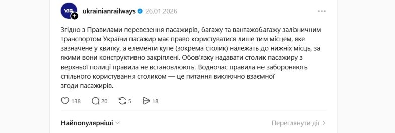 Які привілеї мають пасажири нижніх та верхніх полиць