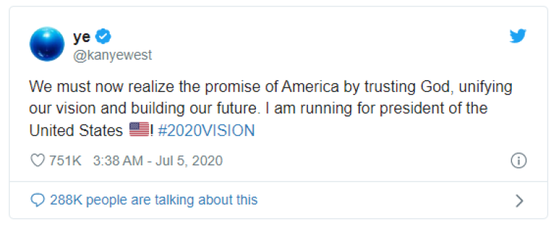 Канье Уэст выборы президента США 2020