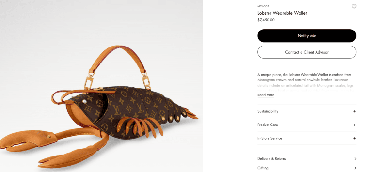 Скільки коштує гаманець-лобстер від Louis Vuitton?