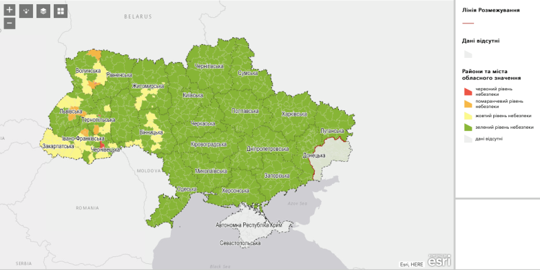 Карта Украины 4 зоны