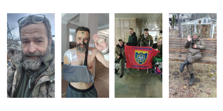 Старший лейтенант Андрій Овсієнко, який отримав бойову травму, фотоколаж