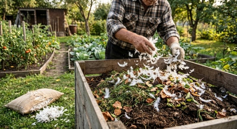 Как использовать перья из старых подушек как удобрение