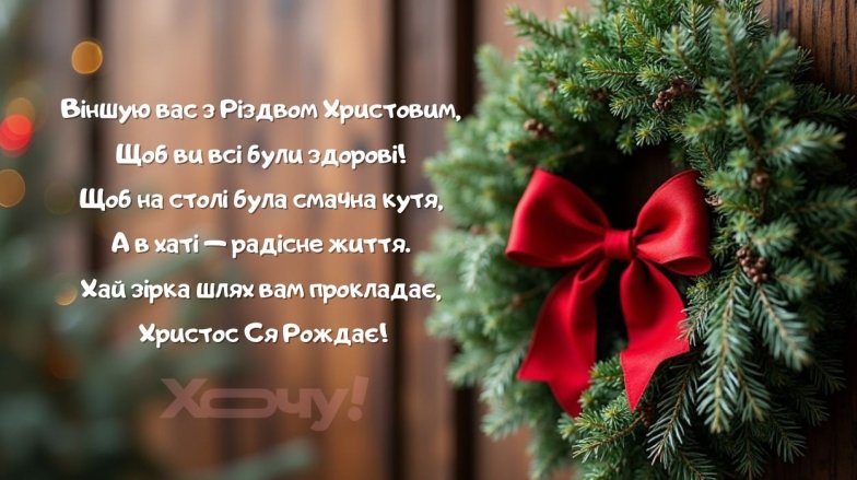 Поздравления и веншования на Рождество 2025 — на украинском