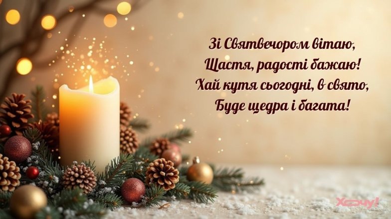 С Сочельником и Рождеством 2025 — картинки на украинском