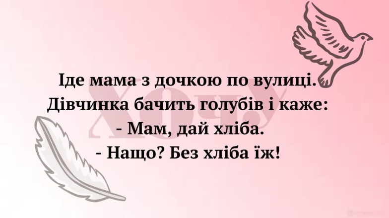 Чорний гумор по-українськи: жарт про дівчинку та голубів