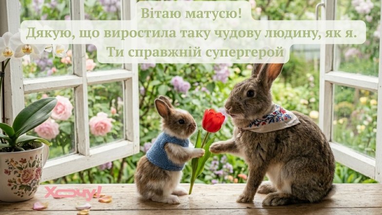На фото открытка с поздравлениями ко Дню матери