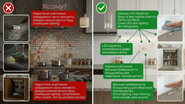 Как устроить кухню чтобы меньше убирать