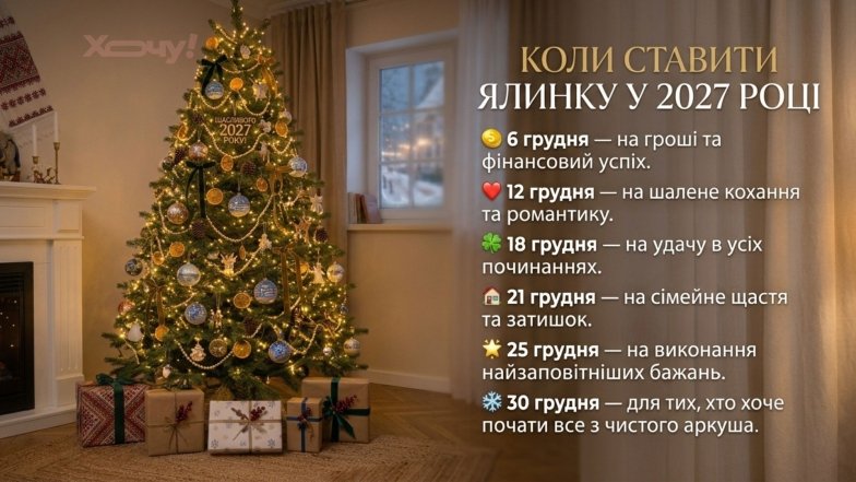 Когда ставить новогоднюю елку 2027