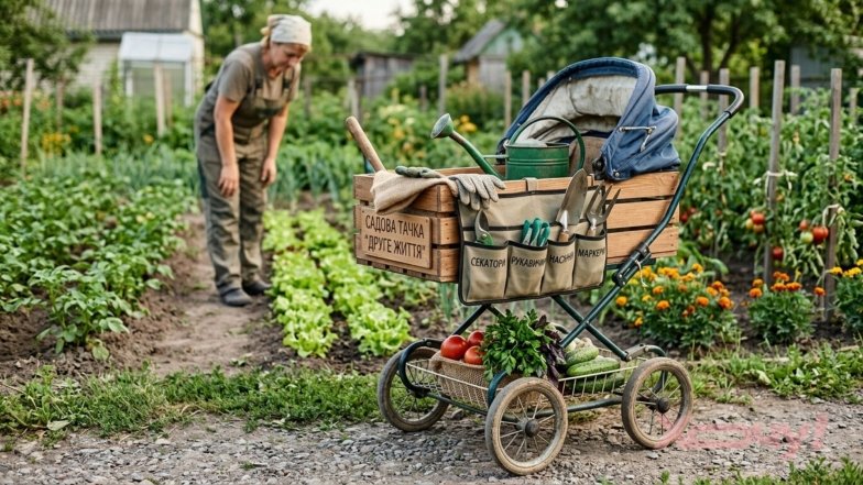 Как использовать старую детскую коляску на огороде