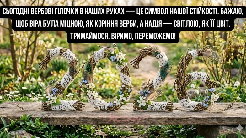 картинка с вербным воскресеньем — на украинском языке