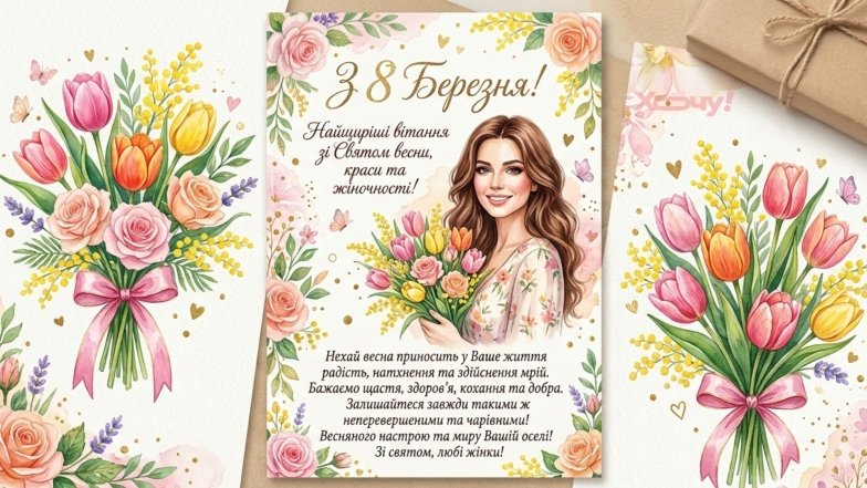 Привітання з 8 березня українською