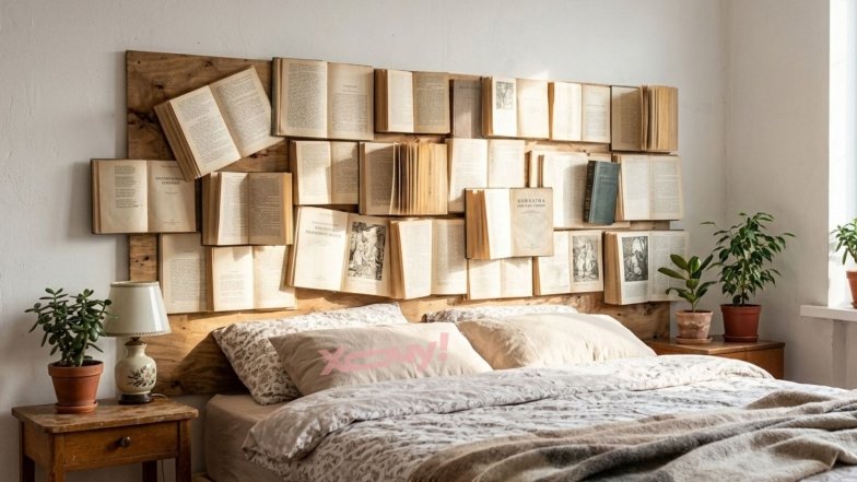 Как украсить дом старыми книгами