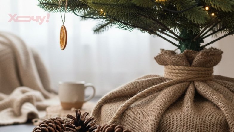 Как задекорировать низ елки