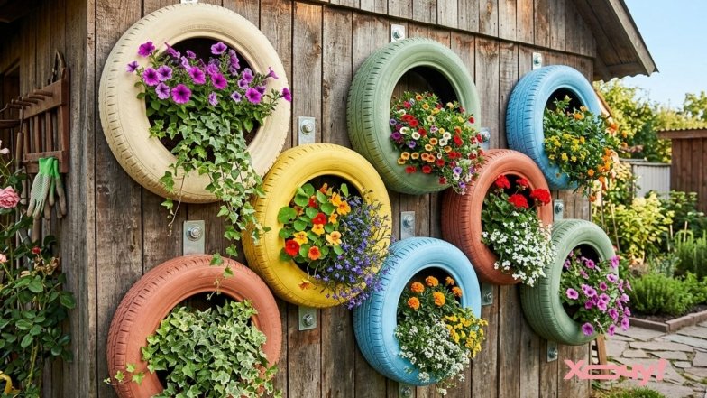 Как сделать клумбу из старых покрышек на маленьком участке