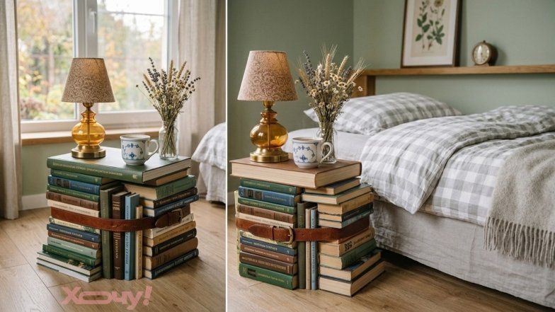 Как украсить дом старыми книгами