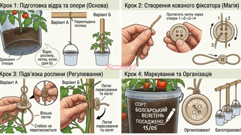 Как использовать старые ведра, нити и пуговицы