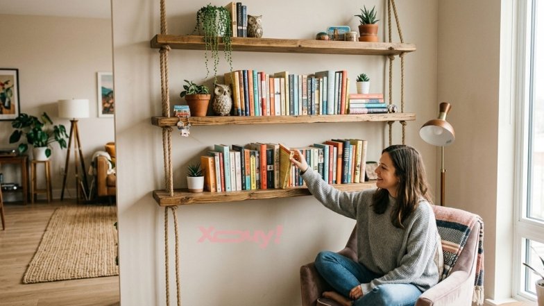 Как стильно расставить книги без стеллажа