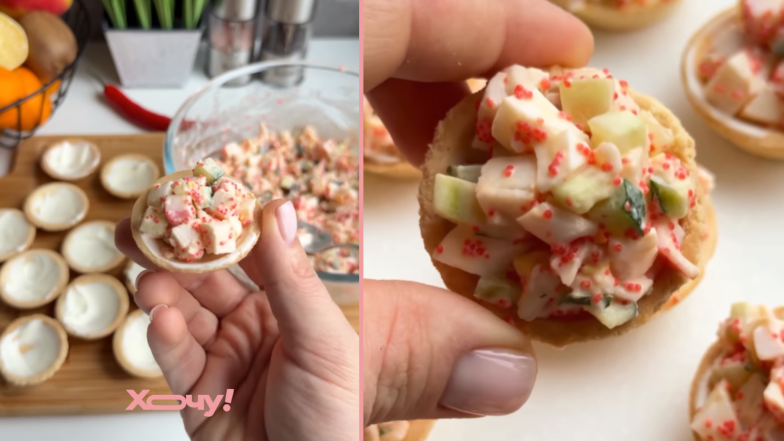 Цікава закуска з крабовими паличками. Колаж: Хочу