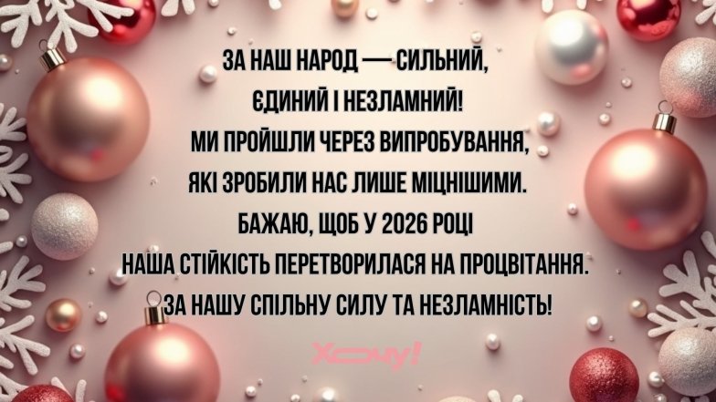 Тост за Україну на Новий рік 2026 - привітання