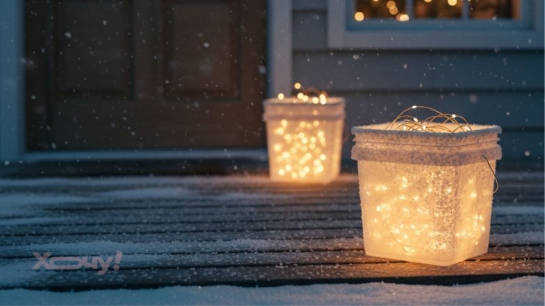 Різдвяний декор своїми руками з пластикових відер