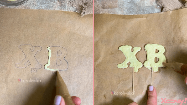 как сделать буквы ХВ для украшения