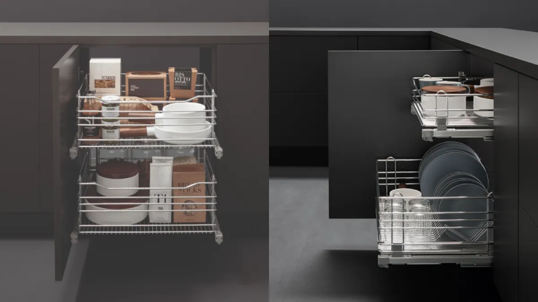 Внутрішнє наповнення кухонних шаф і шухляд, фото