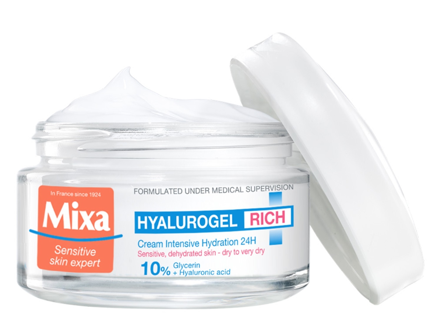 Увлажняющий крем для лица с гиалуроновой кислотой для чувствительной и очень сухой кожи от Mixa (150 грн)
